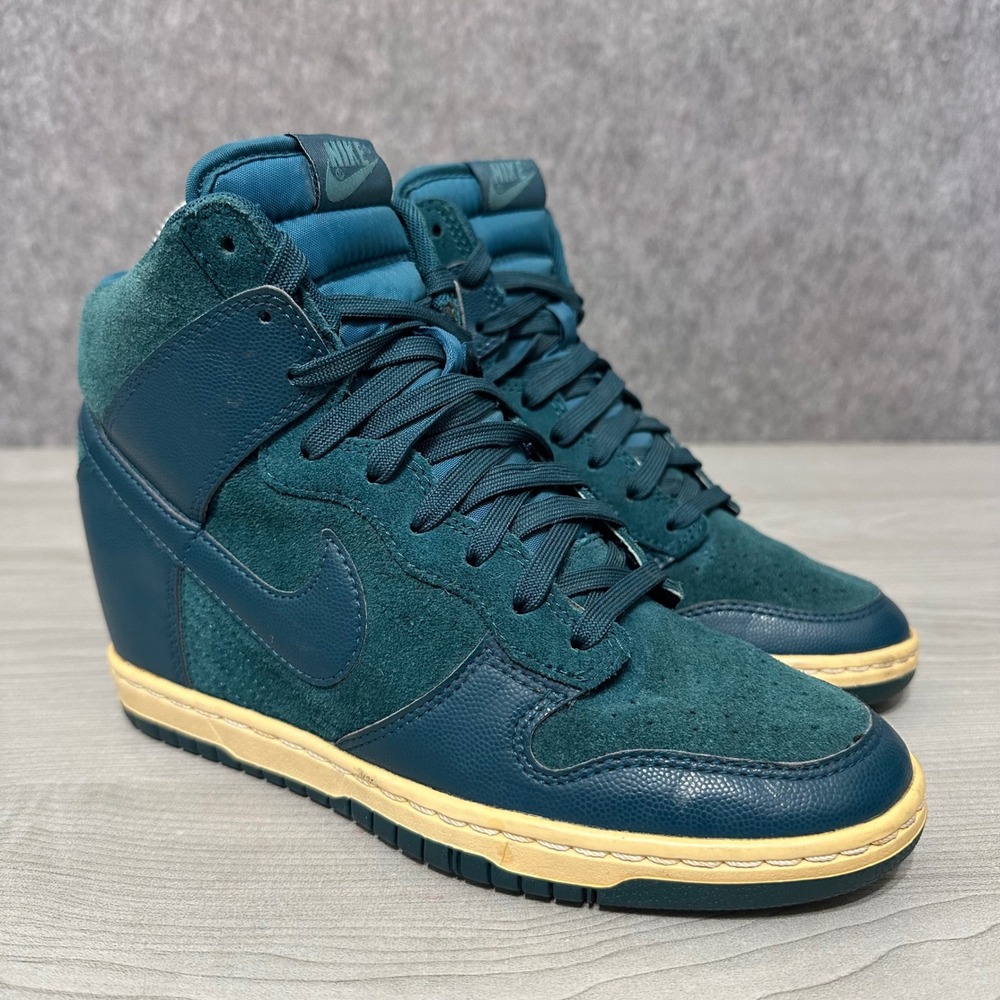 Nike Dunk Sky Hi Essential Women 7.5 Dark Sea‎ Green Wedge Sneakers 528899-300